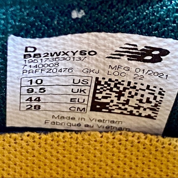 New Balance TWO WXY Dejounte Murray Shoes BB2WXYSO Sz 10 NIB Green Yellow New - Picture 12 of 12